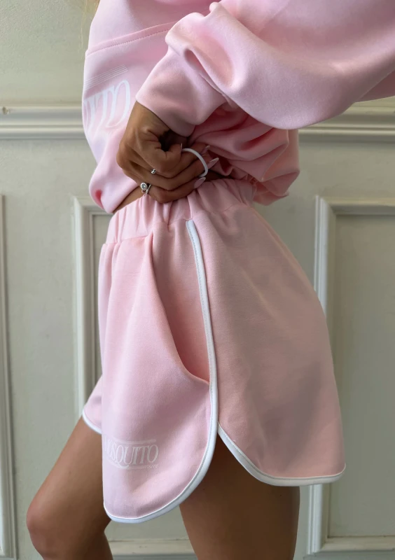 Teen - Szorty z białą lamówką Pastelowy Róż