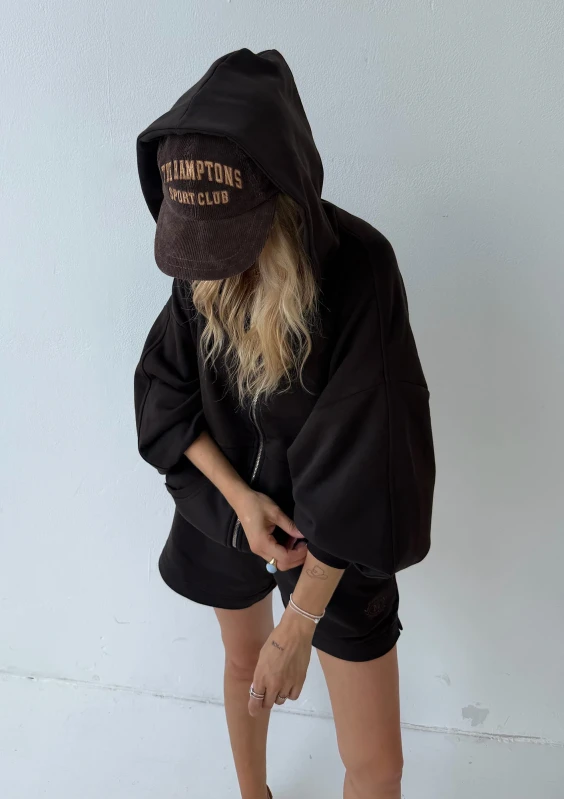Easy - Black zip up oversized zip up hoodie