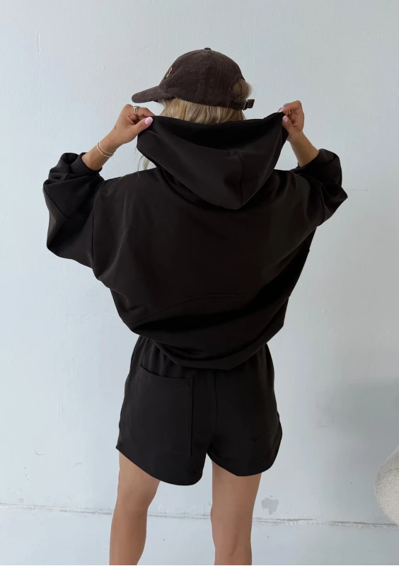 Easy - Black zip up oversized zip up hoodie
