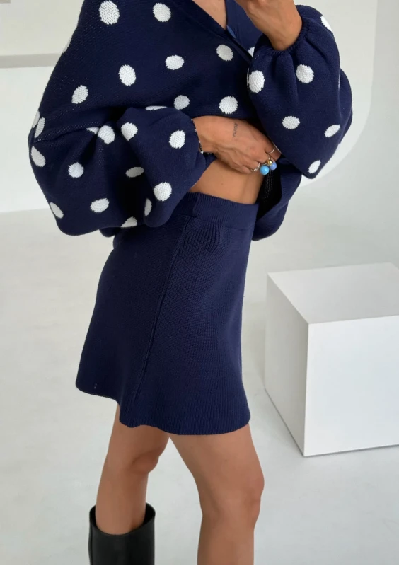 Livia - Dark blue knitted mini skirt