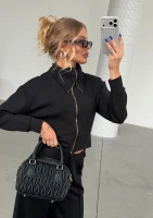 Iris Zip-up - Bluza z wysokim kołnierzem Black