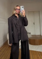 Soho - Brown striped oversize vintage blazer