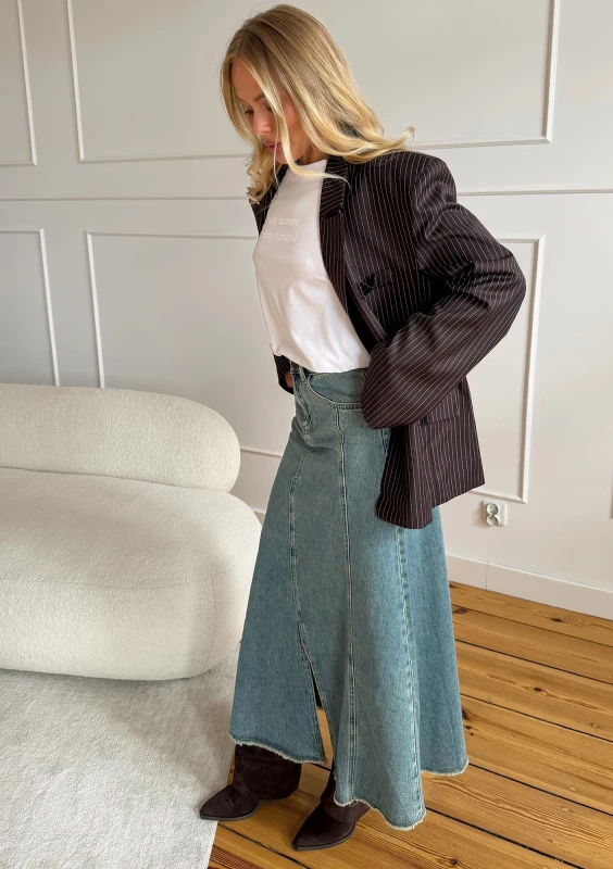 Soho - Brown striped oversize vintage blazer