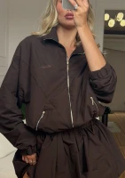 Lane - Brown cotton bomber jacket