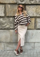 Yale - Dresowa spódnica midi Beige