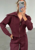 Iris Zip-up - Bluza z wysokim kołnierzem Bordo