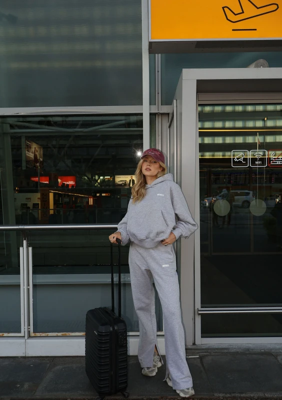 Levi - Bluza kangurka z reglanowym rękawem Grey Melange