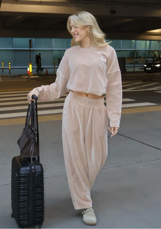 Halo - Latte beige velvet sweatpants