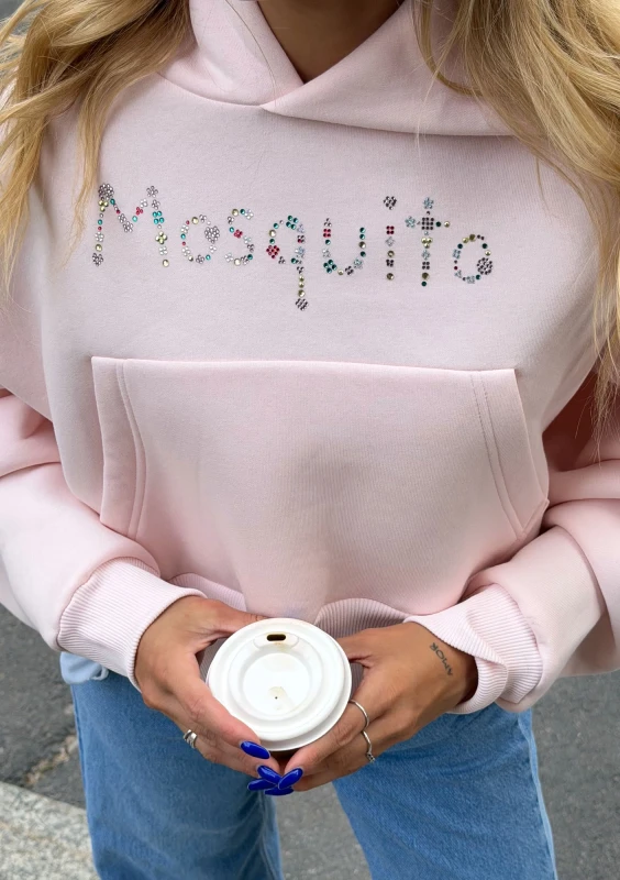 Gem - Krótka bluza oversize z dżetowym logo Pastelowa