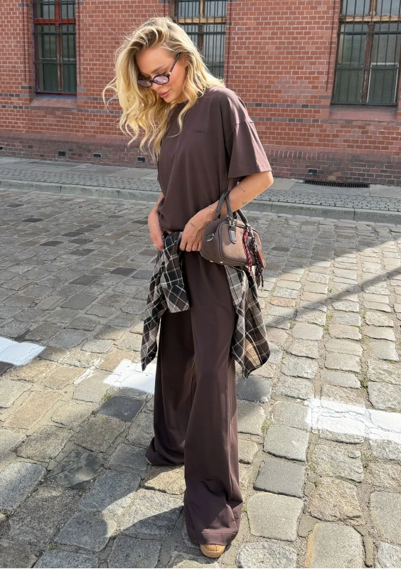 Duty - Brown checked cotton oversize shirt