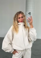 Wells - Coconuty zipped hoodie