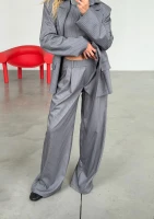 Soho - Grey striped oversize vintage trousers
