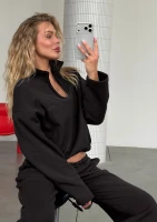 Wells - Bluza z poduszkami Black