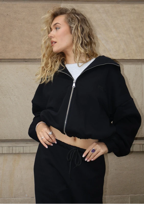Wells - Bluza rozpinana z kapturem Black