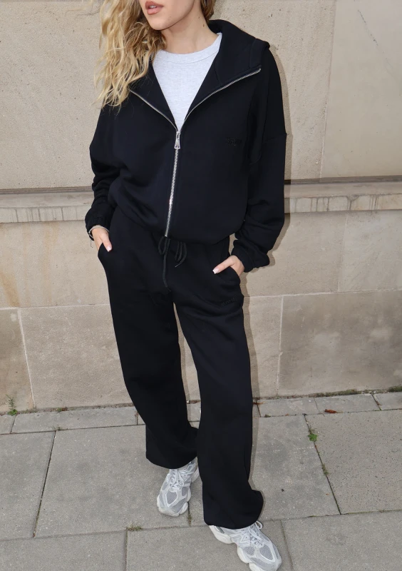Wells - Bluza rozpinana z kapturem Black