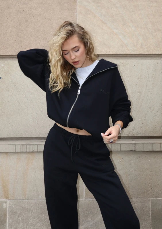 Wells - Bluza rozpinana z kapturem Black