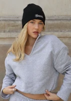 Wells - Melange grey jumper with shoulder pads