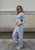 Wells - Melange grey sweatpants