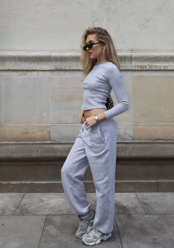Wells - Melange grey sweatpants