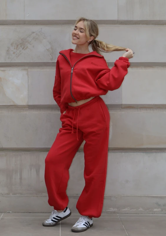 Wells - Spodnie dresowe Cherry Red