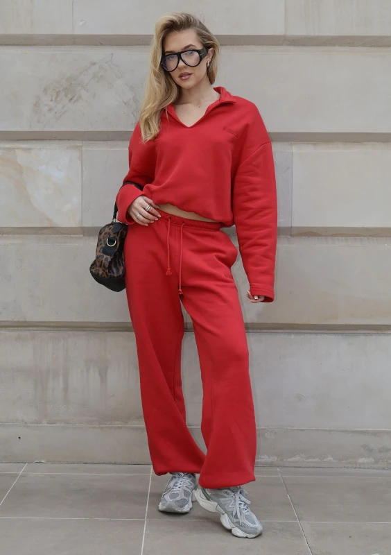 Wells - Bluza z poduszkami Cherry Red