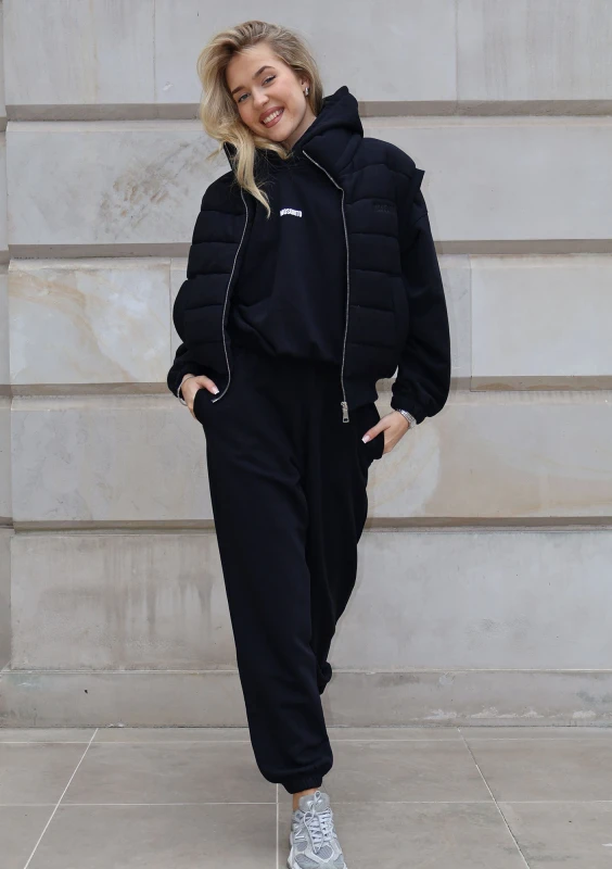 Abi - Black sleeveless cotton jacket