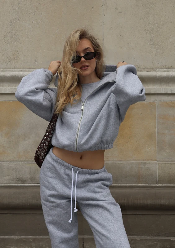 Wells - Bluza rozpinana z kapturem Grey Melange