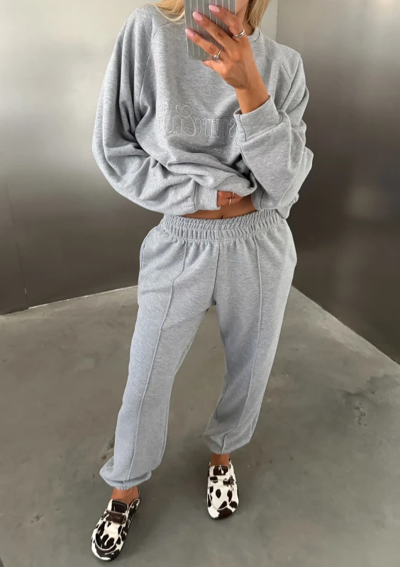 Leni - Spodnie dresowe Grey Melange