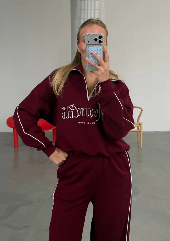 Union - Bluza z haftowanym logo Deep Cherry