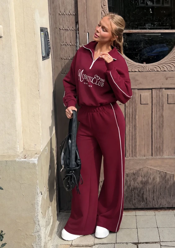 Union - Bluza z haftowanym logo Deep Cherry
