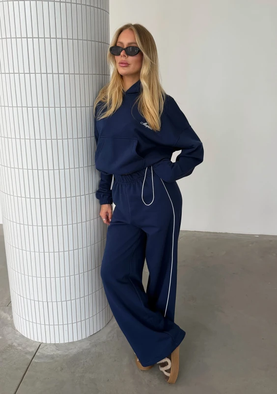 Union - Spodnie dresowe z lamówką Monaco Navy