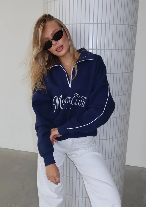 Union - Vintage style monaco navy blue sweatshirt