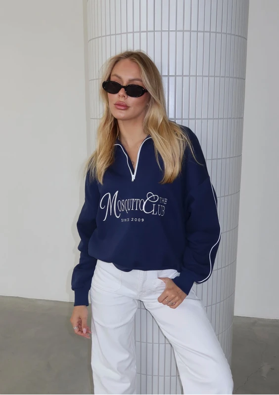 Union - Bluza z haftowanym logo Monaco Navy