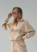 Union - Bluza z haftowanym logo Sand Beige