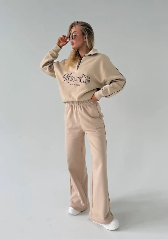 Union - Bluza z haftowanym logo Sand Beige