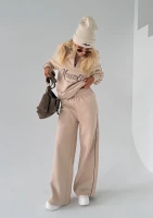 Union - Vintage style wide sand beige sweatpants