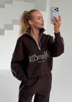 Union - Vintage style dark chocolate brown sweatshirt