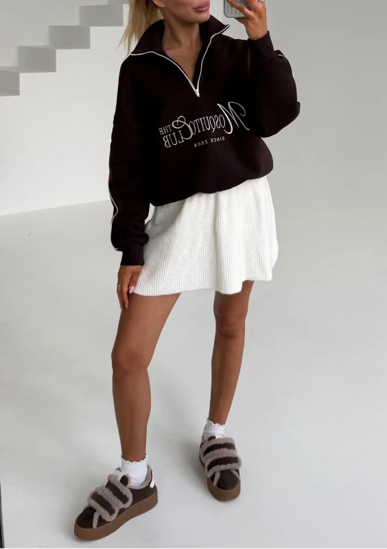 Union - Vintage style dark chocolate brown sweatshirt