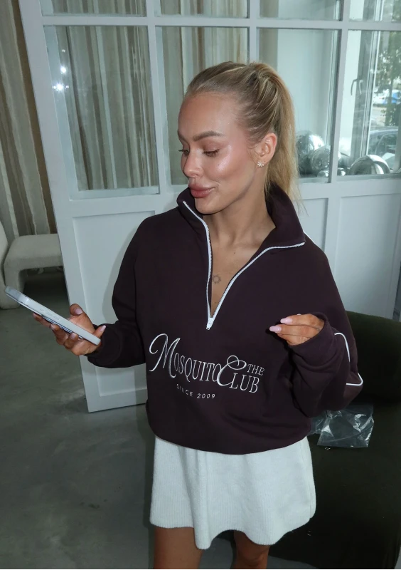 Union - Vintage style dark chocolate brown sweatshirt