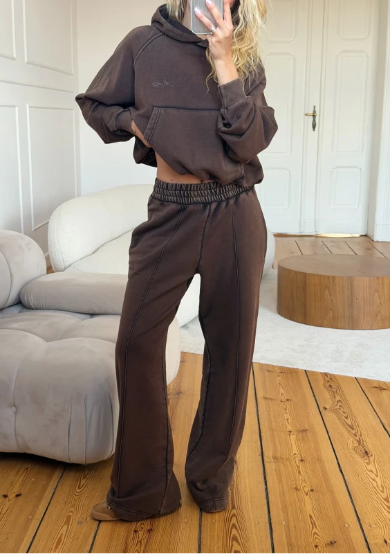 Fade - Spodnie dresowe z efektem sprania Chocolate