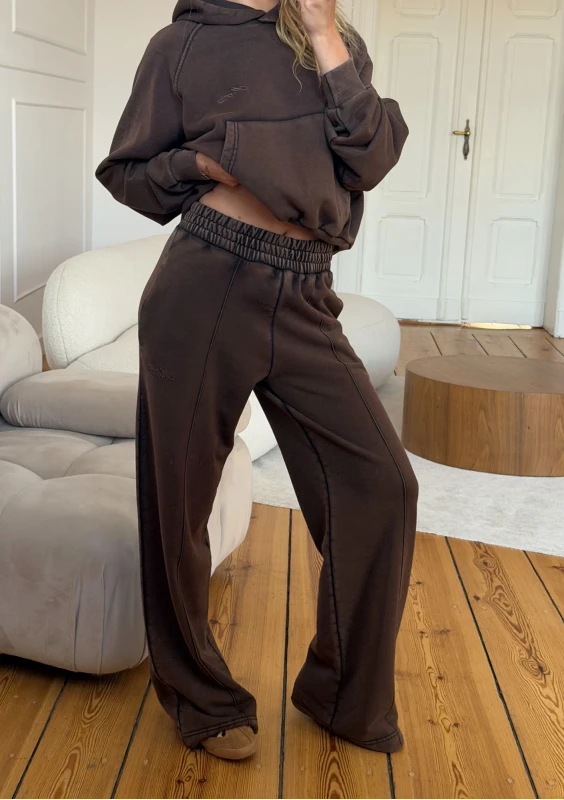 Fade - Spodnie dresowe z efektem sprania Chocolate