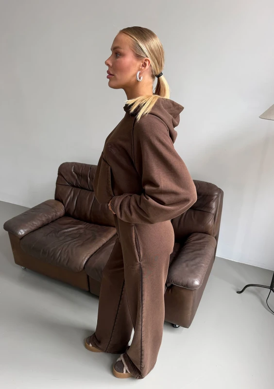 Fade - Spodnie dresowe z efektem sprania Chocolate