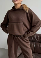 Fade - Bluza kangurka z efektem sprania Dark Chocolate