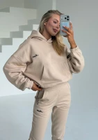 Daily - Bluza z haftowanym logo Sand Beige
