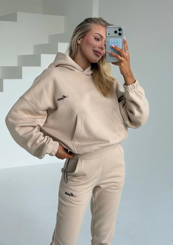 Daily - Bluza z haftowanym logo Sand Beige