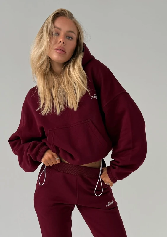 Daily - Bluza z haftowanym logo Deep Cherry