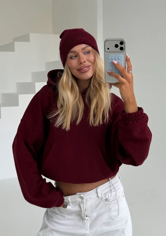 Daily - Vintage style deep cherry red sweatshirt