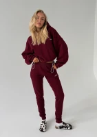 Daily - Fitted deep cherry red joggers