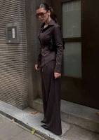 Soho - Brown striped oversize vintage trousers