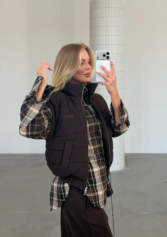 Duty - Brown checked oversize shirt